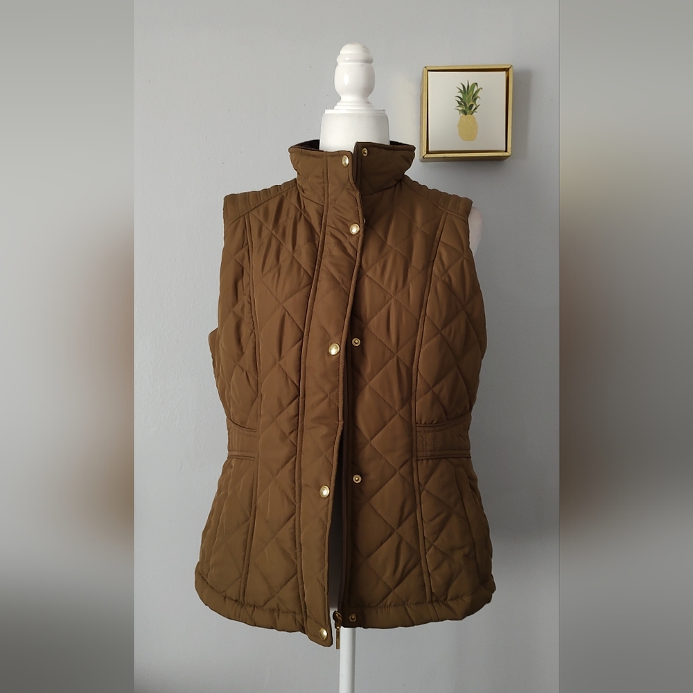 Weatherproof Vest Color Green Olive Zipper Front Pockets Size Large Good Cond.